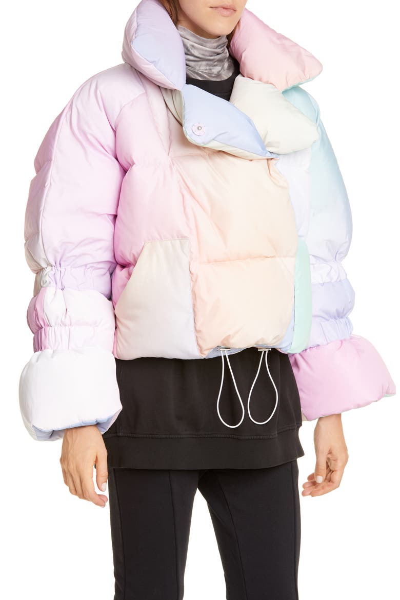 Star Rainbow Down Fill Puffer Jacket, Alternate, color, MULTI COLOR PRINT