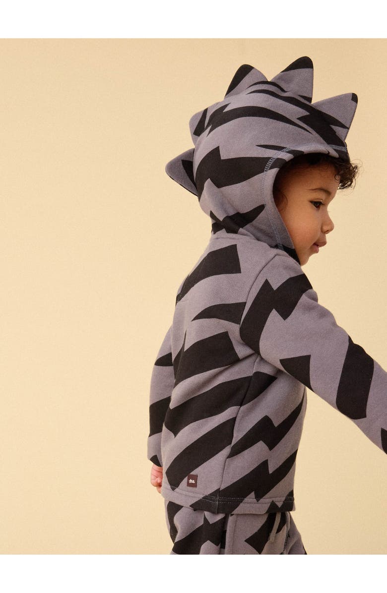 Tea Collection Spike Out Baby Hoodie, Alternate, color, Lightning Stripes