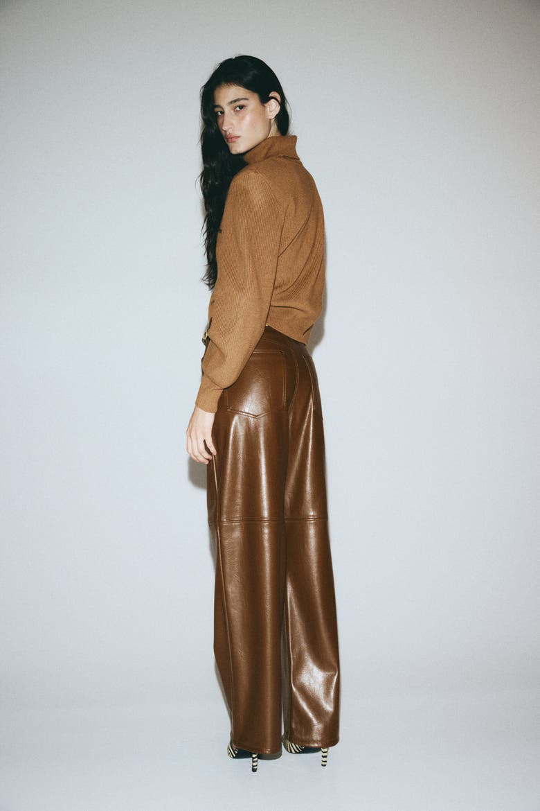 Shoulder-pad Jumper, Alternate, color, Brown