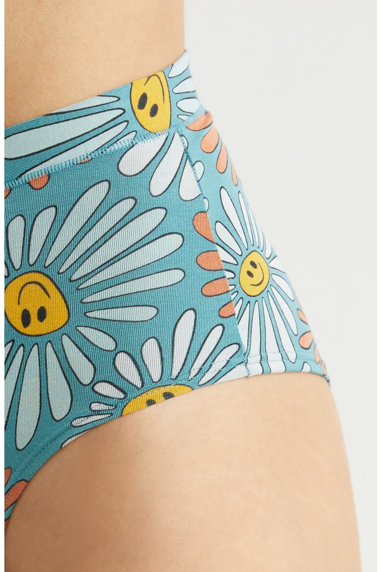FeelFree High Waist Briefs, Alternate, color, DISCO DAISIES