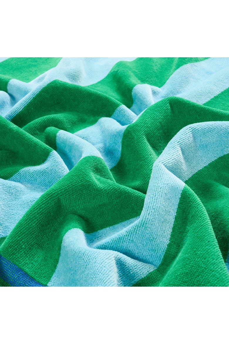 Tabea Bonita Jacquard %100 Cotton Velvet Beach Resort Style, Alternate, color, Green- Blue