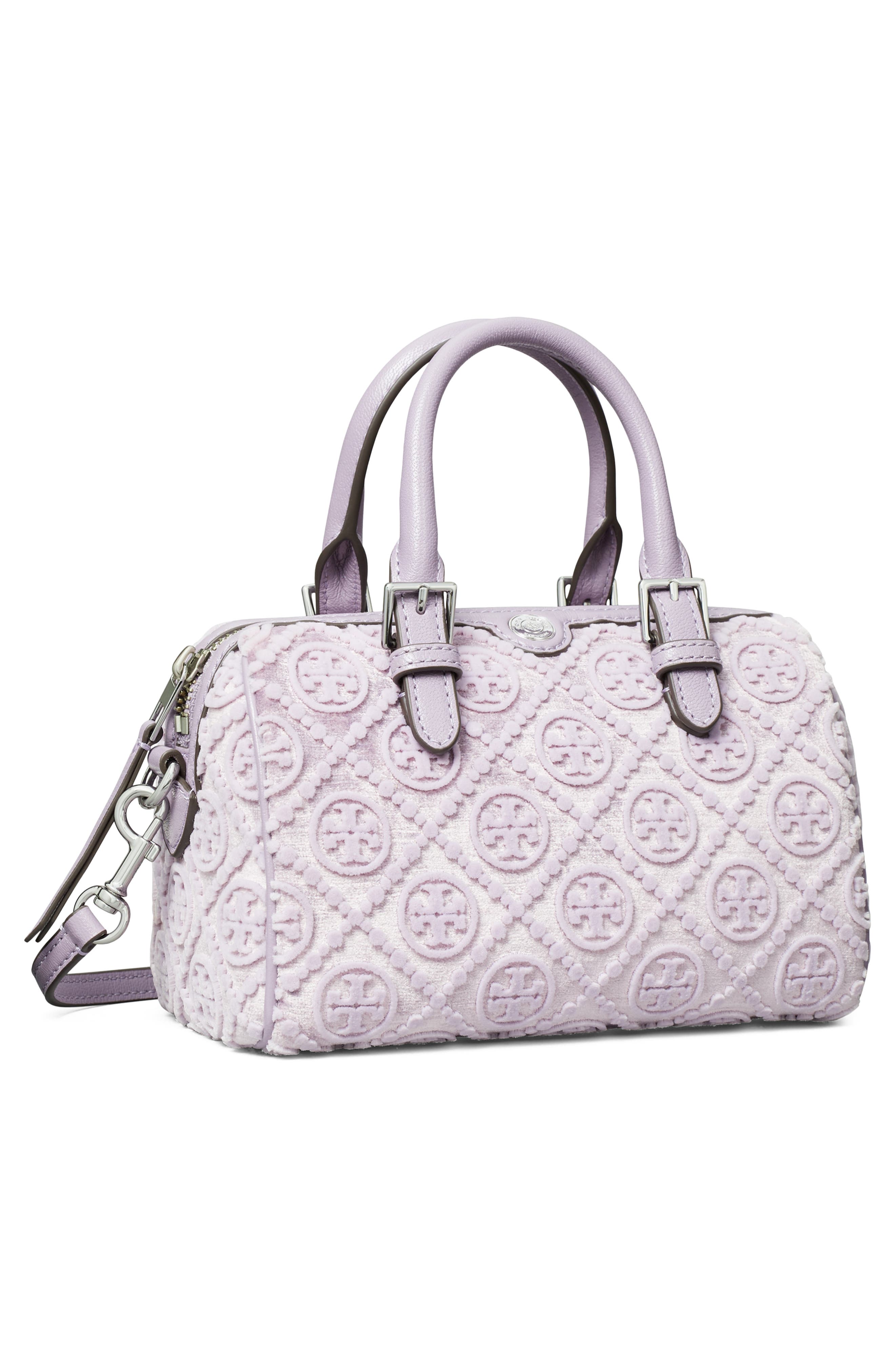 Tory Burch Petite T Monogram Fil Coupé Barrel Bag, Alternate, color, 