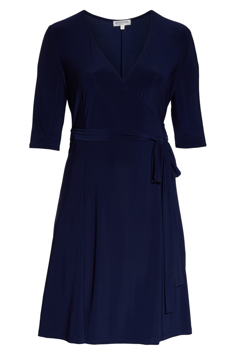 Essential Wrap Dress, Alternate, color, NOUVEAU NAVY