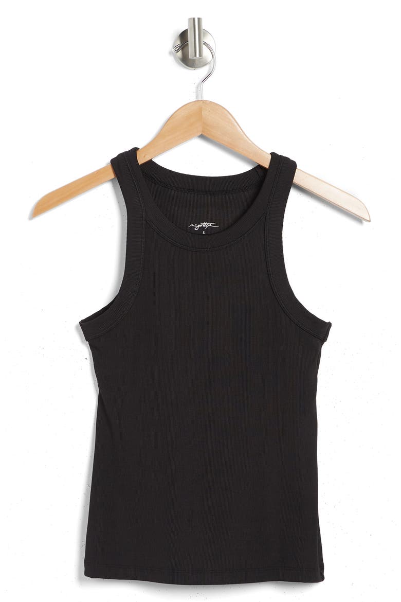 Rib Racer Tank, Alternate, color, BLACK