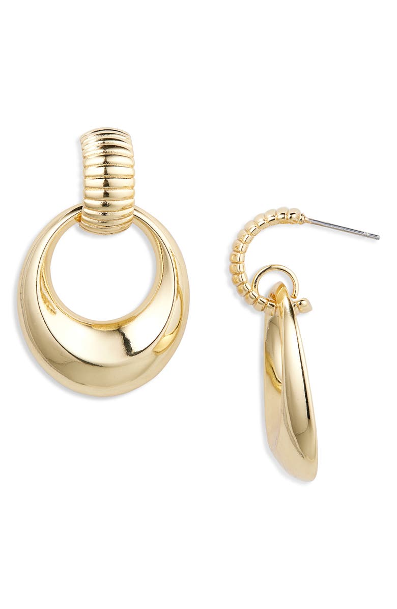 Panacea Doorknocker Hoop Earrings, Main, color, 