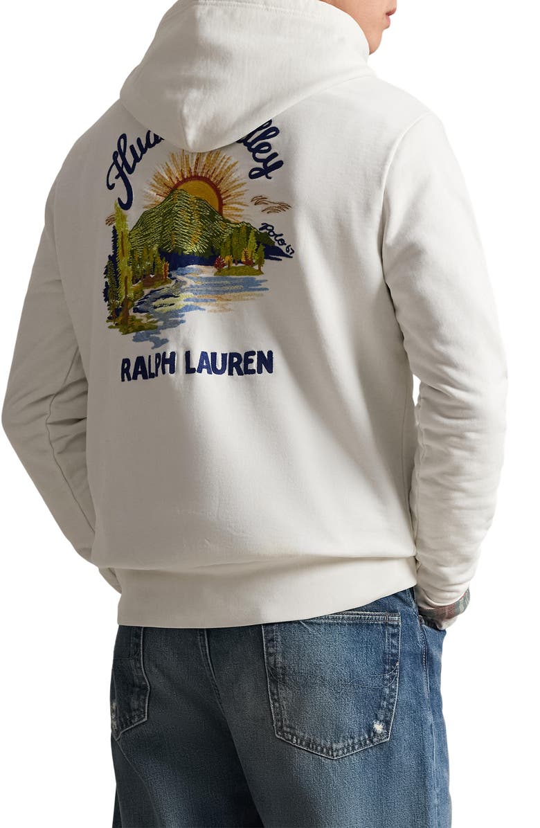 Polo Ralph Lauren Arts Society Embroidered Cotton Fleece Hoodie, Alternate, color, Deckwash White