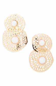 Tasha Stone Filigree Drop Earrings