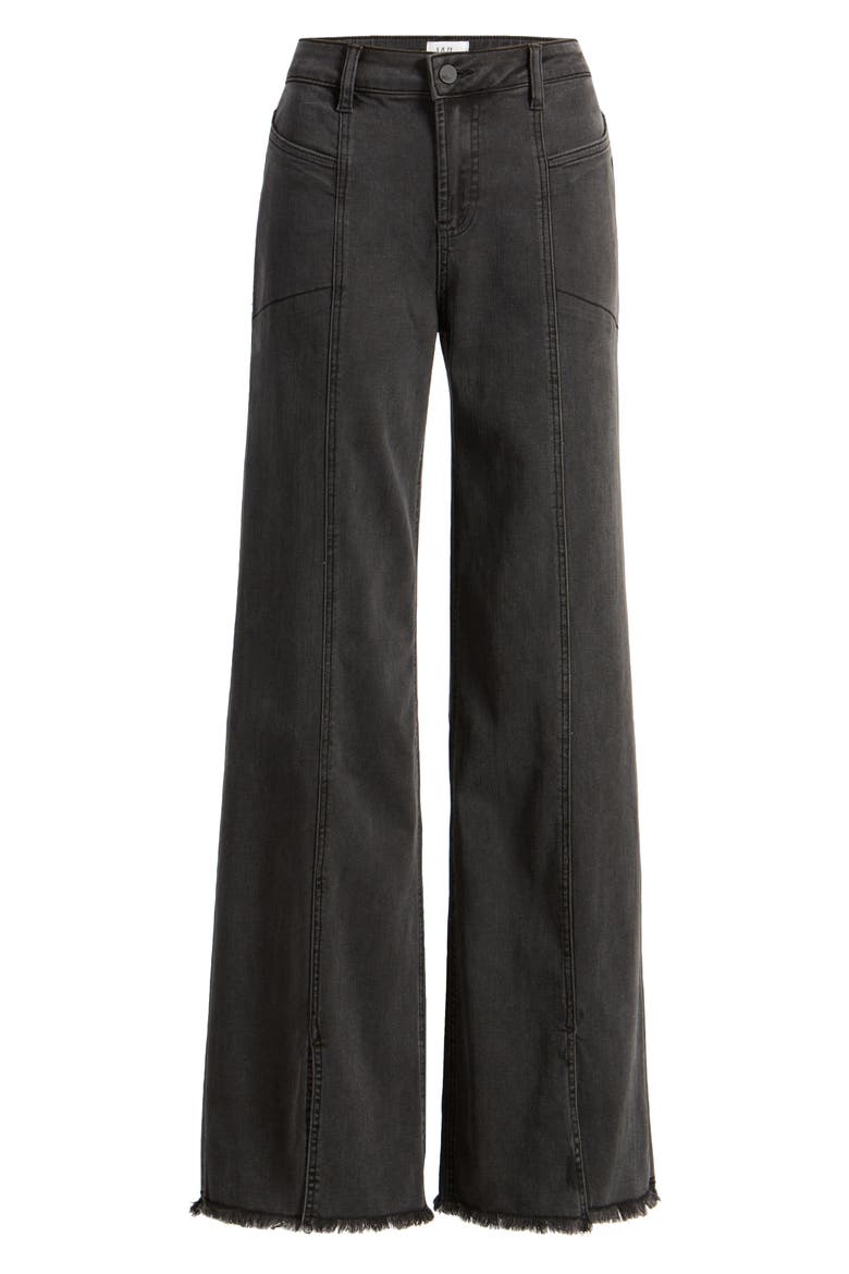 Front Slit Wide Leg Jeans, Alternate, color, BRUSHED BLACK