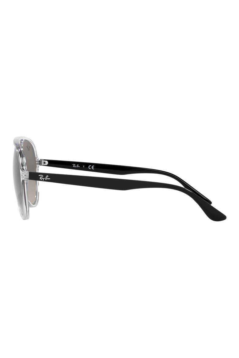 57mm Gradient Aviator Sunglasses, Alternate, color, TRANSPARENT / GREY GRADIENT