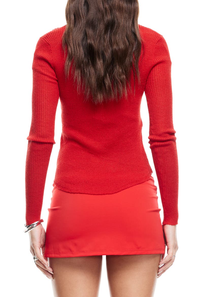 Nineties Rib Long Sleeve Henley, Alternate, color, CRIMSON