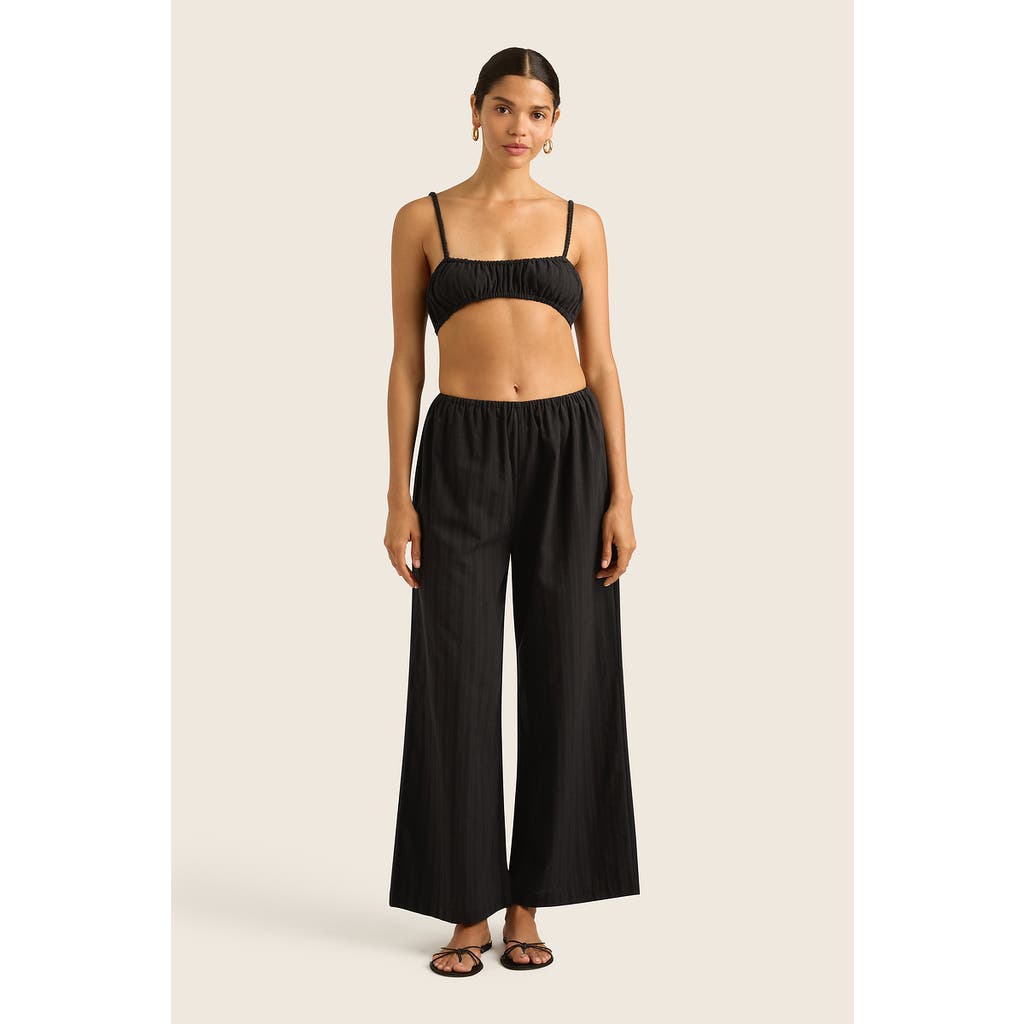 Hope And May Nia Cotton Linen Crop Top In Ink