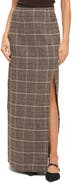 Ookie & Lala Plaid Front Slit Maxi Skirt