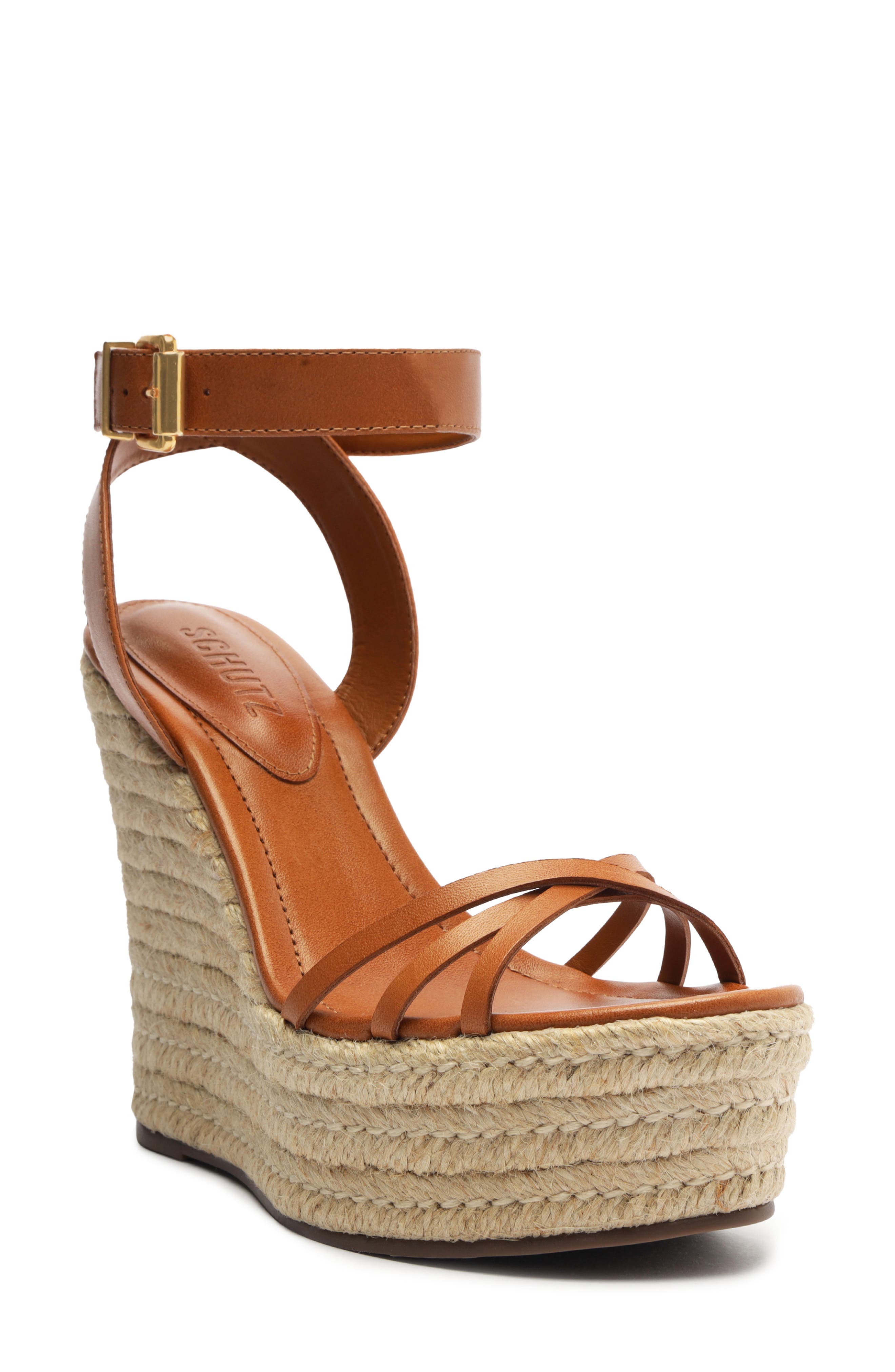 Schutz Alexandra Espadrille Platform Wedge Sandal, Main, color, 