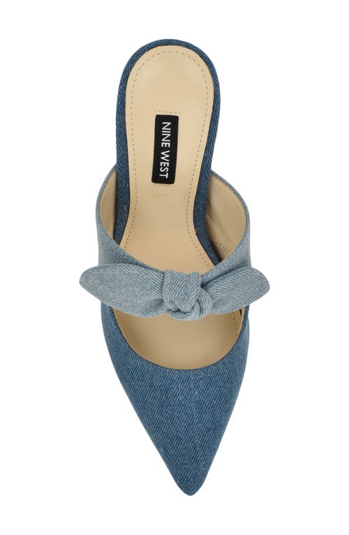 Nine West Demmure Pointed Toe Mule In Medium Blue 420