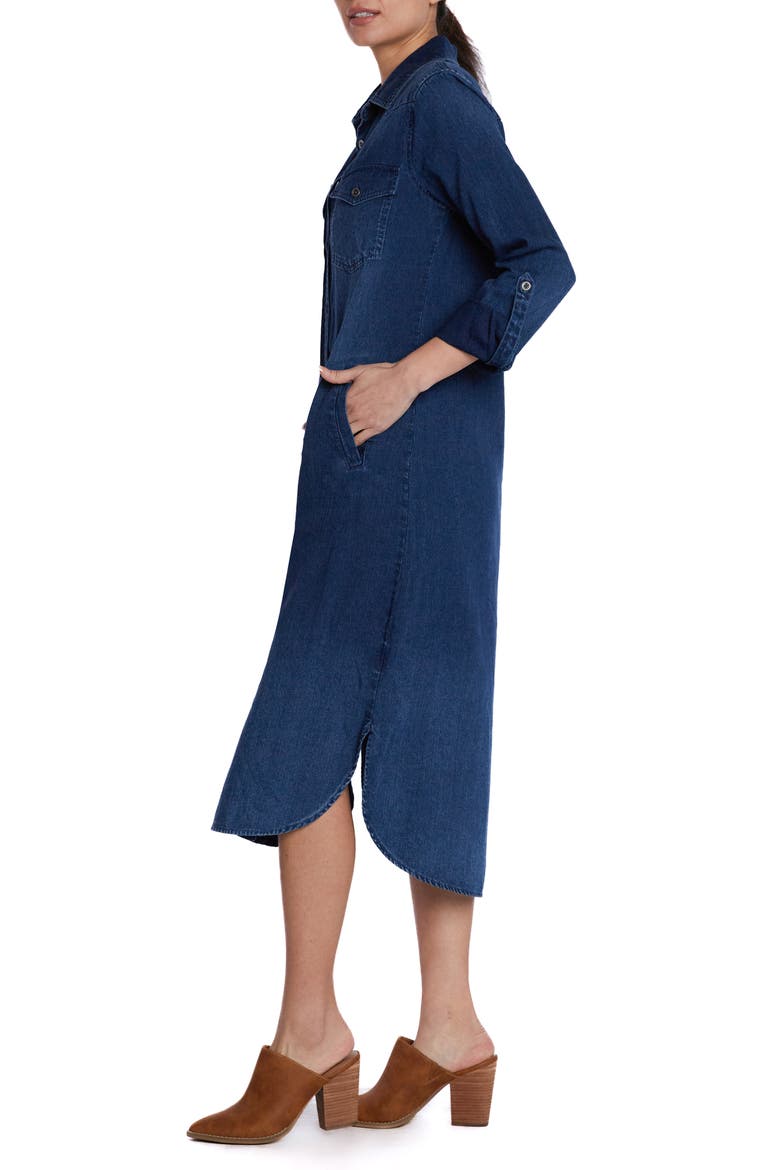 Denim Midi Shirtdress, Alternate, color, FAIRBANKS BLUE