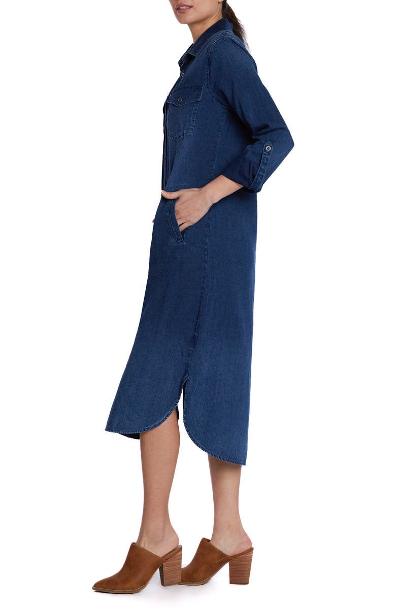 Wash Lab Denim Denim Midi Shirtdress, Alternate, color, Fairbanks Blue