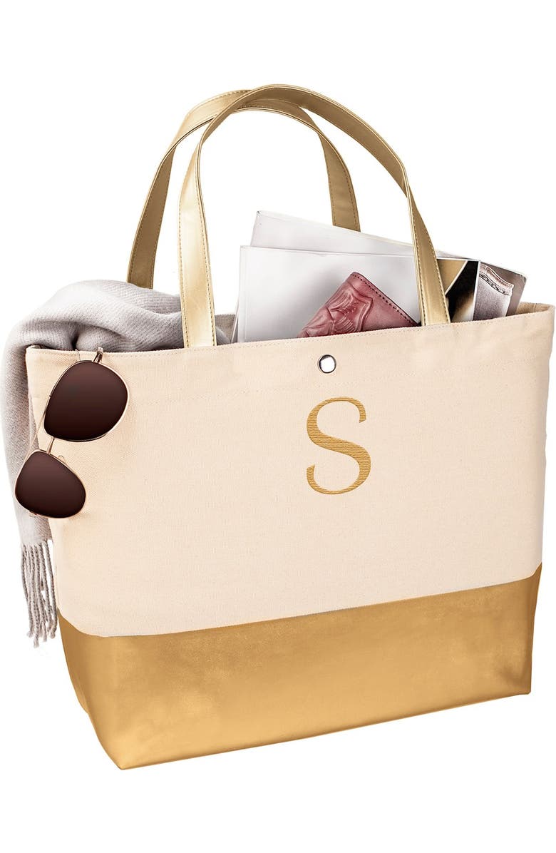 Cathy's Concepts Monogram Canvas Tote, Alternate, color,