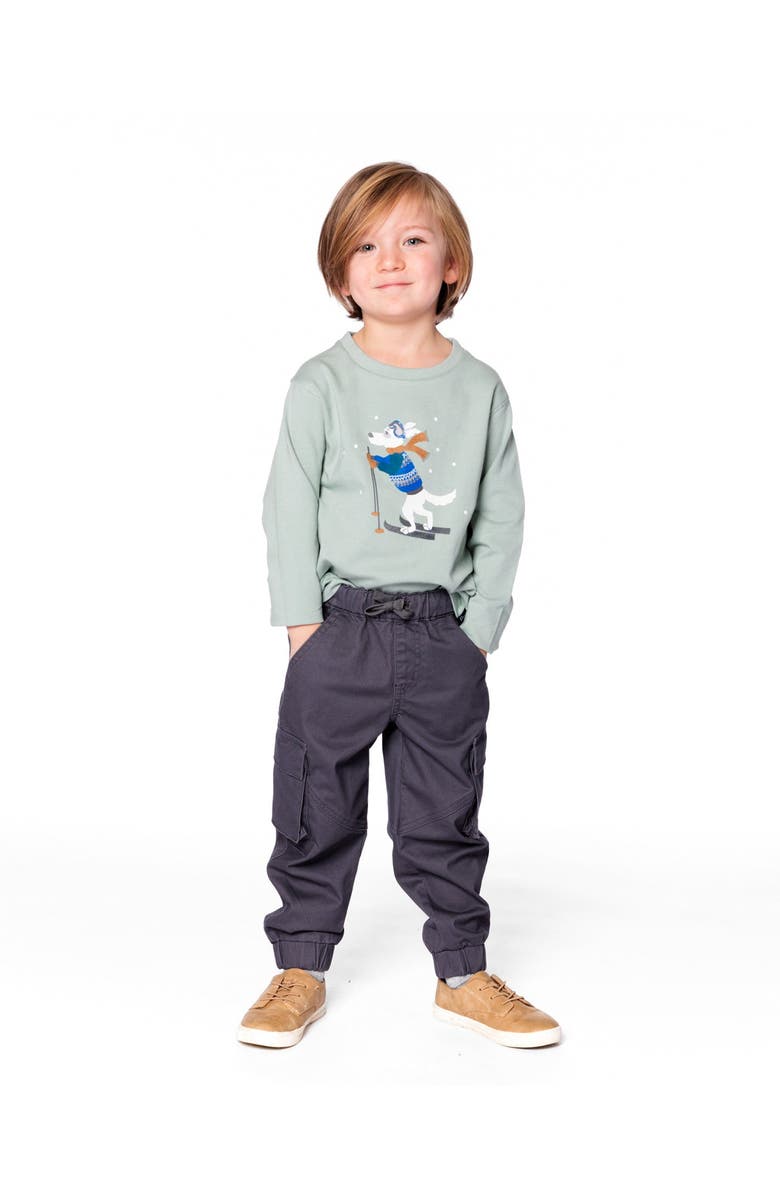 Deux par Deux Twill Jogger Cargo Pants, Main, color, Dark Gray Blue