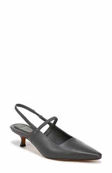 Vince Venice Slingback Pointed Toe Kitten Heel Pump