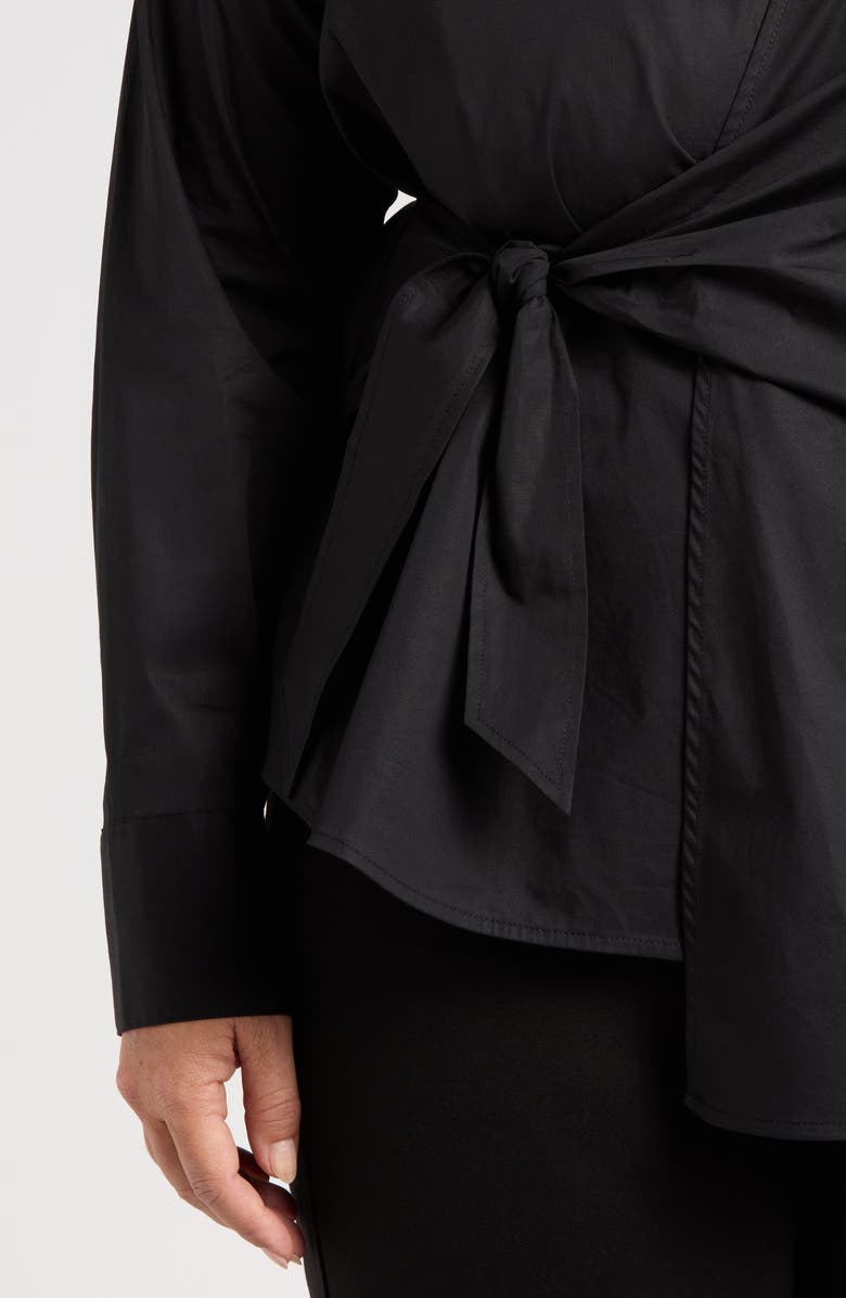 Universal Standard Front Wrap Poplin Shirt, Alternate, color,