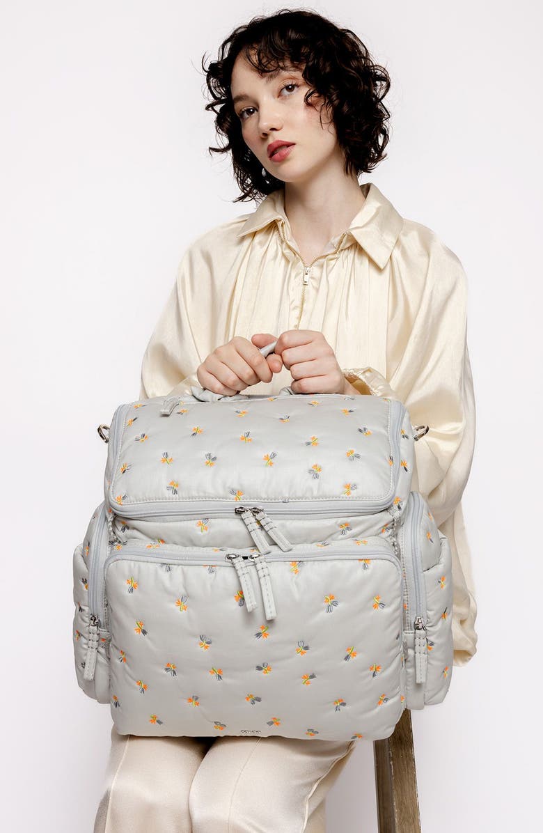 Caraa Large Embroidered Baby Bag, Alternate, color, Dove - Blue