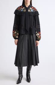 Sea NY Ruwa Embroidered Tie Neck Top