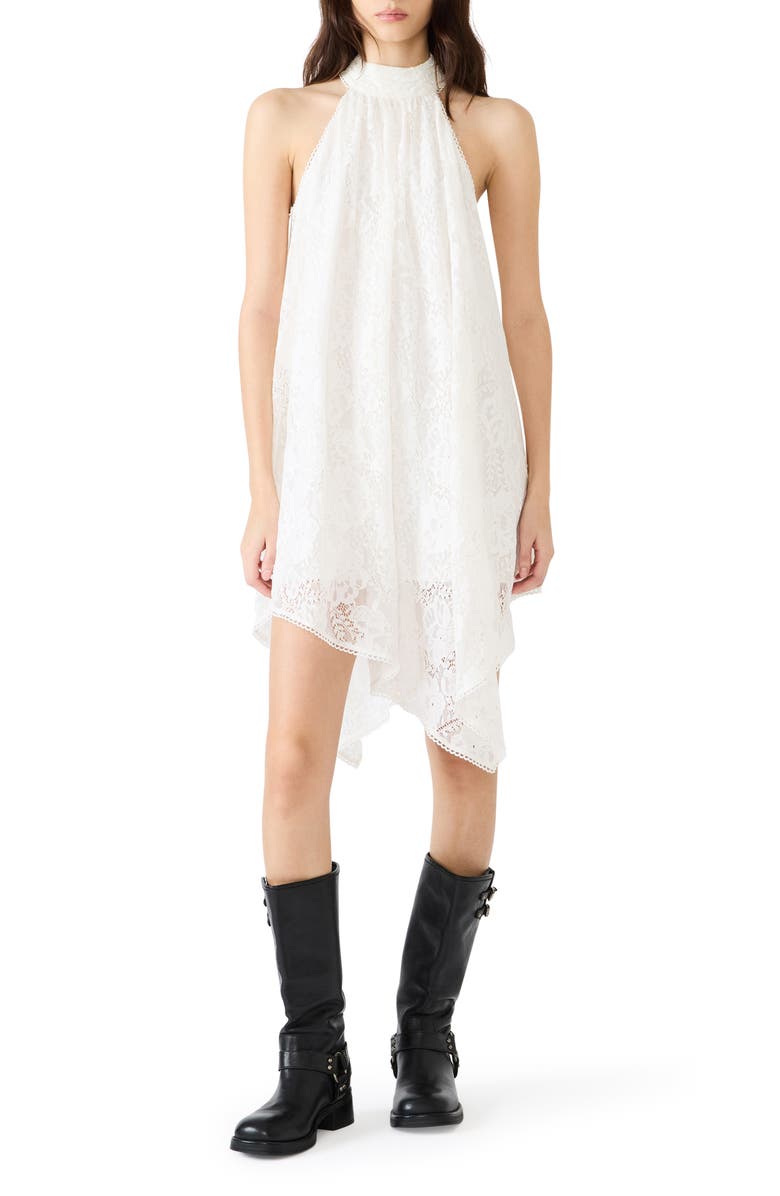 Steve Madden Sander Lace Sleeveless Asymmetric Dress, Main, color, Cream