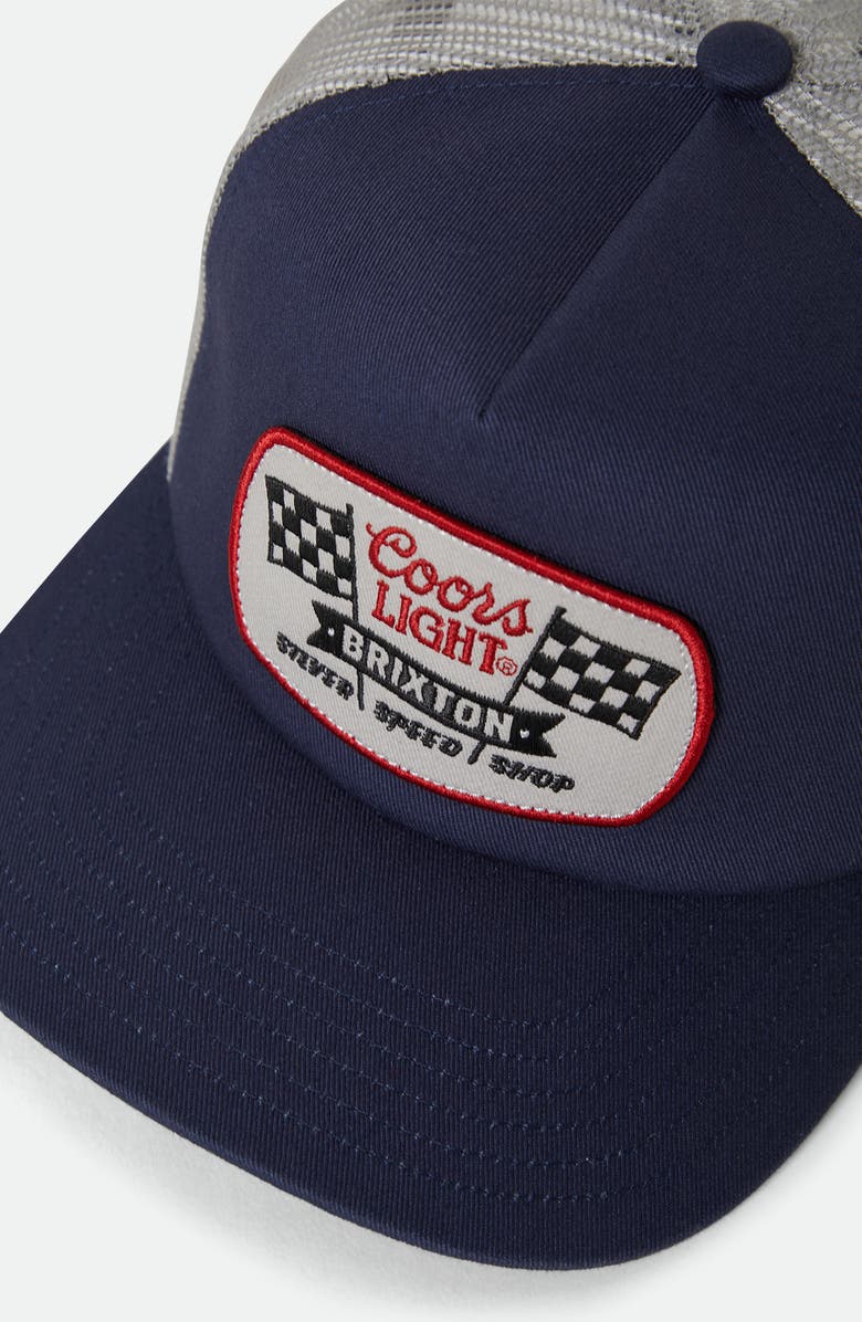 Brixton Coors Light Pit Stop NetPlus<sup>®</sup> Trucker Hat, Alternate, color, Coors Navy/ Silver