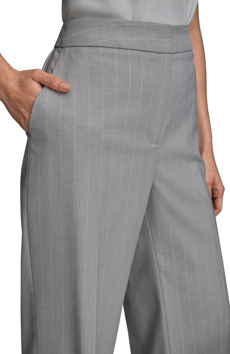 Donna Karan New York Pinstripe Clean Front Wide Leg Pants, Alternate, color, Vapor Multi