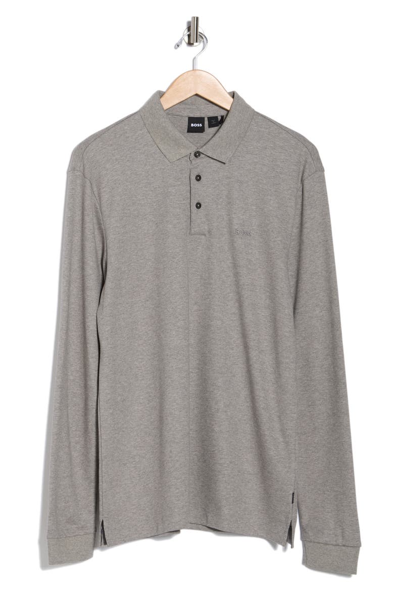 Pado Long Sleeve Cotton Polo, Alternate, color, GREY