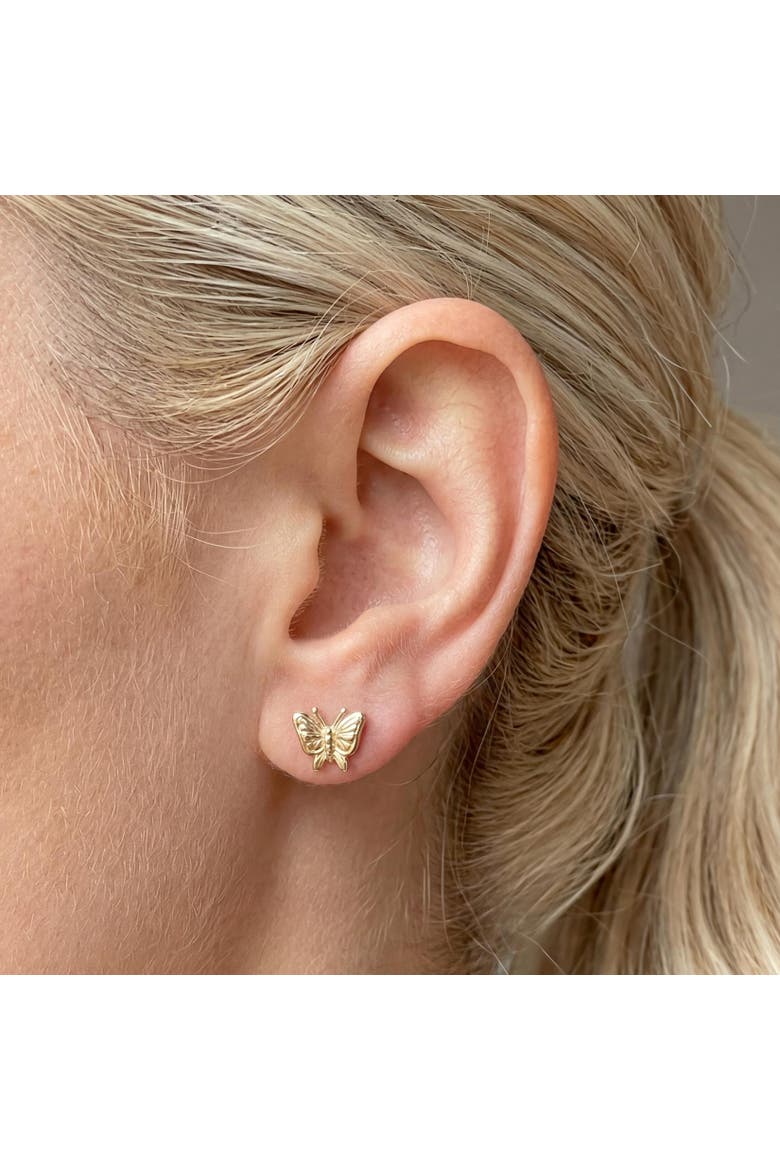 Gold Butterfly Screw Back Stud Earrings, Alternate, color, Gold