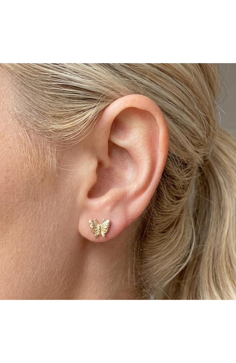 The Lovery Fine Jewelry Gold Butterfly Screw Back Stud Earrings, Alternate, color, Gold