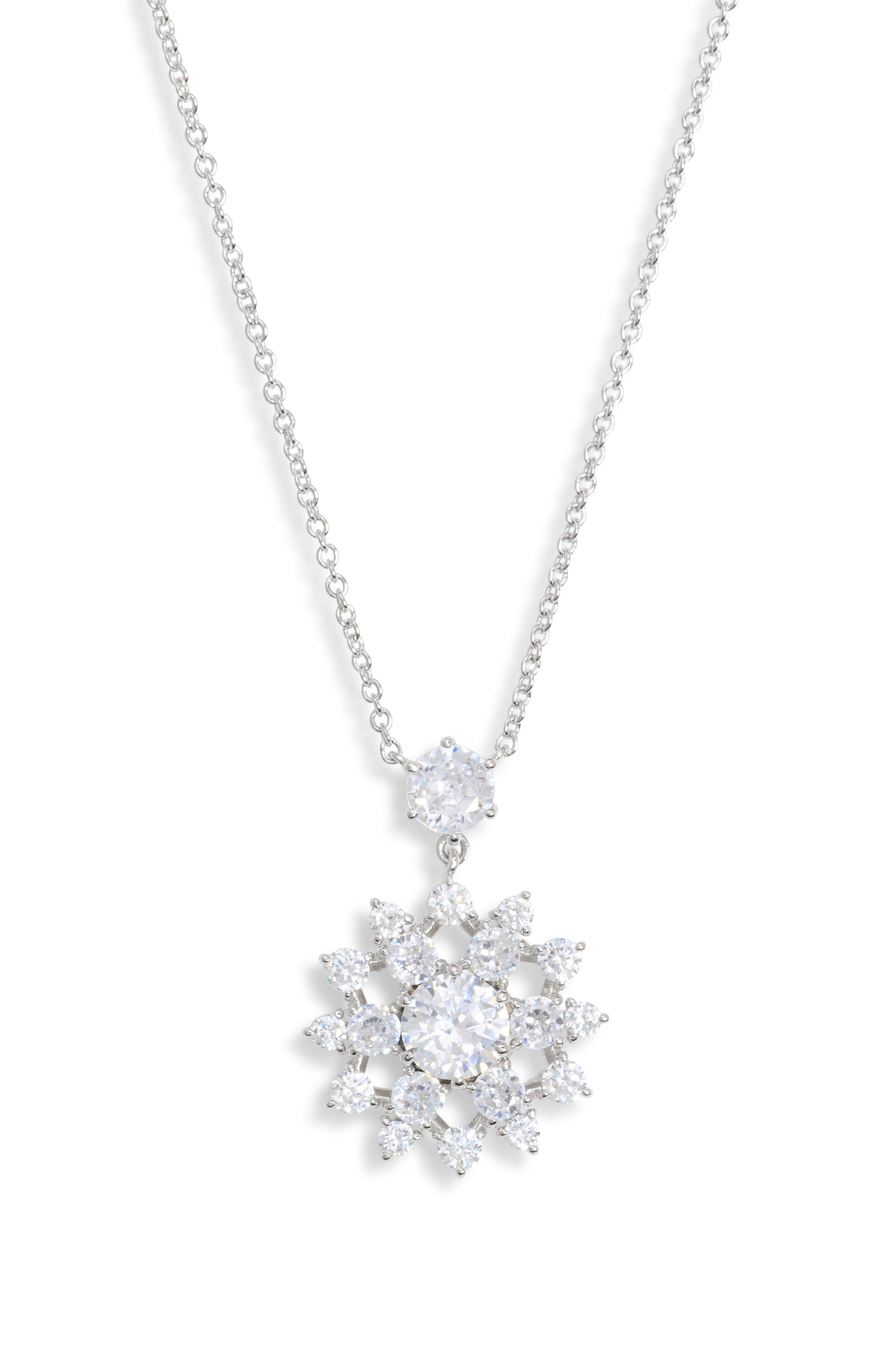 Snowflake Cubic Zirconia Pendant Necklace