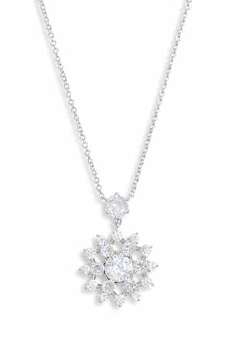 Snowflake Cubic Zirconia Pendant Necklace