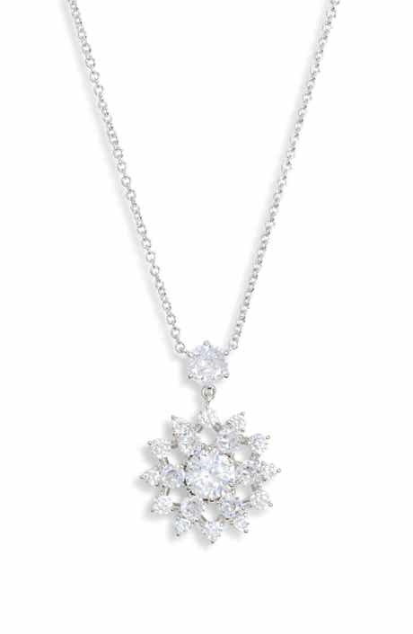 Snowflake Cubic Zirconia Pendant Necklace