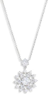 Nadri Snowflake Cubic Zirconia Pendant Necklace