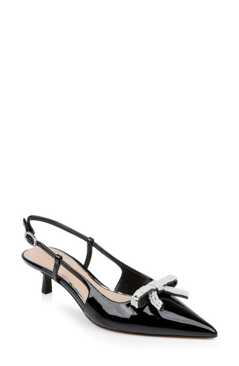Krystia Slingback Pointed Toe Kitten Heel Pump (Women)