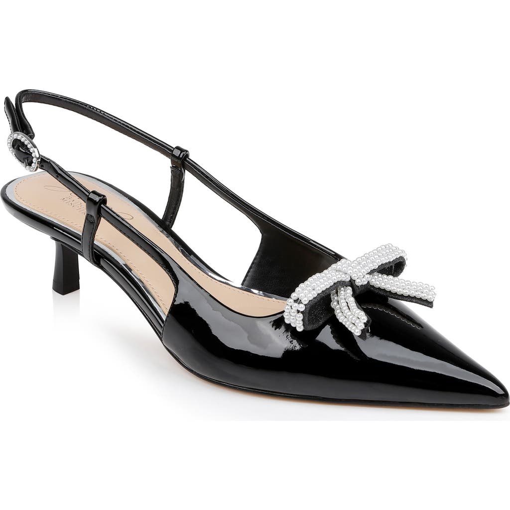 Jewel Badgley Mischka Krystia Evening Pump In Black Patent