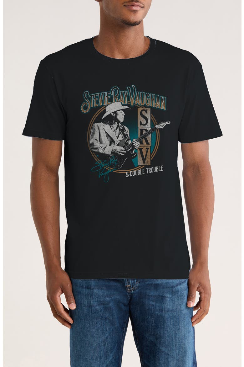 Stevie Ray Vaughan Double Graphic T-Shirt, Main, color, BLACK