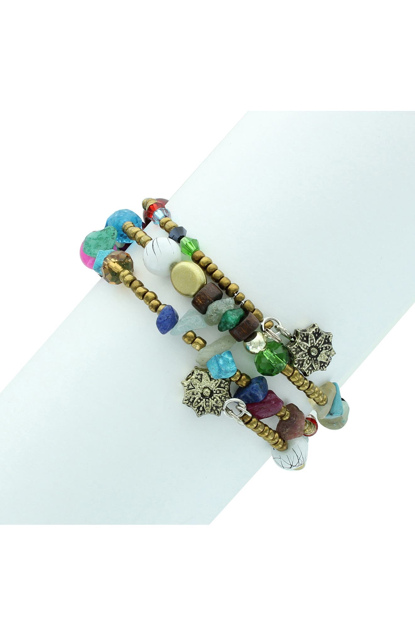OLIVIA WELLES Tessa Mixed Stone Wrap Bracelet