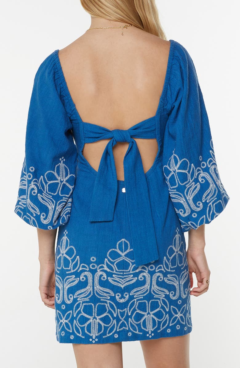 Roxy Under the Palms Embroidered Minidress, Alternate, color, Star Sapphire Embroidered