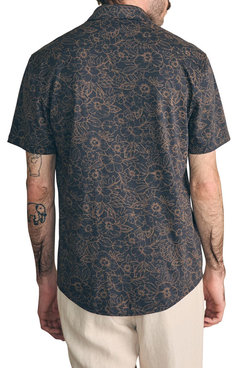 Faherty Print Short Sleeve Cotton Button-Up Shirt, Alternate, color, 