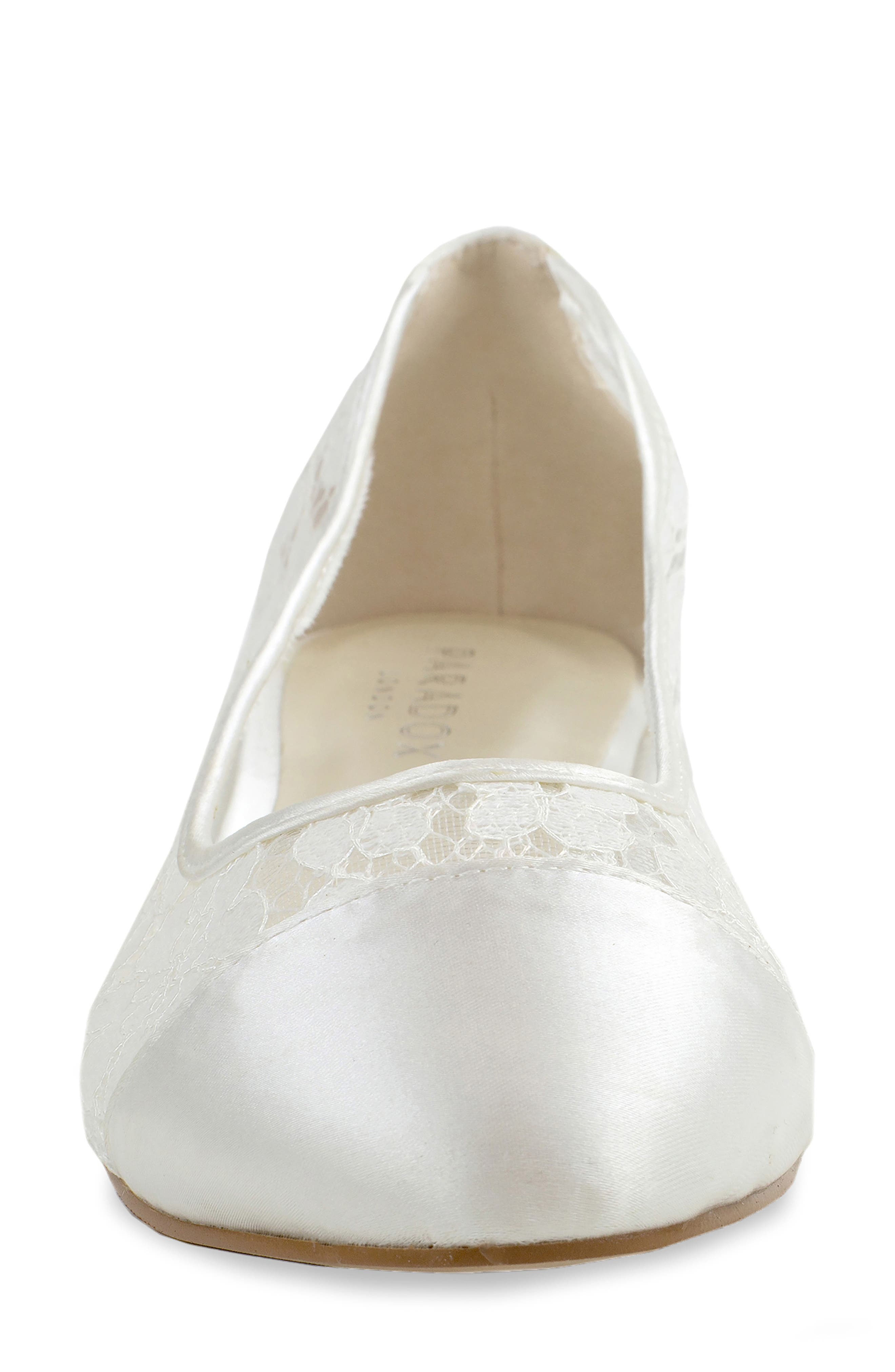 Paradox London Pink Sweetie Satin Lace Flat, Alternate, color, Ivory