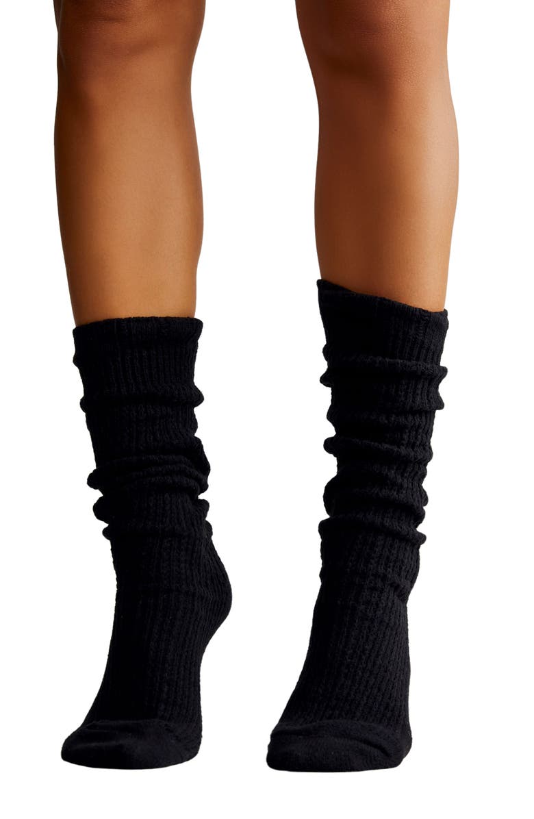 Free People Staple Slouch Socks, Alternate, color, Black