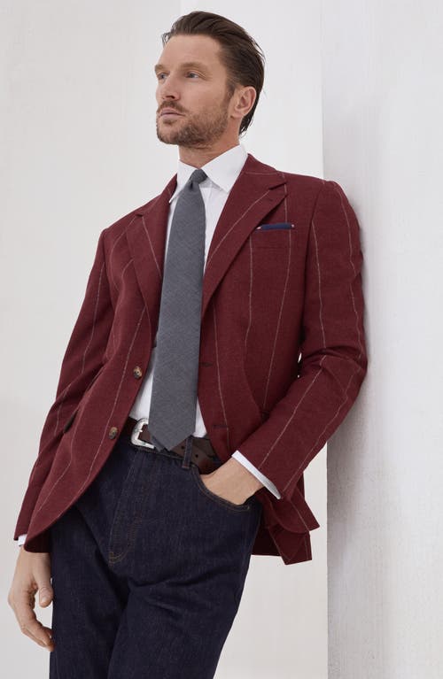 Brunello Cucinelli Deconstructed Cavallo Blazer In Red