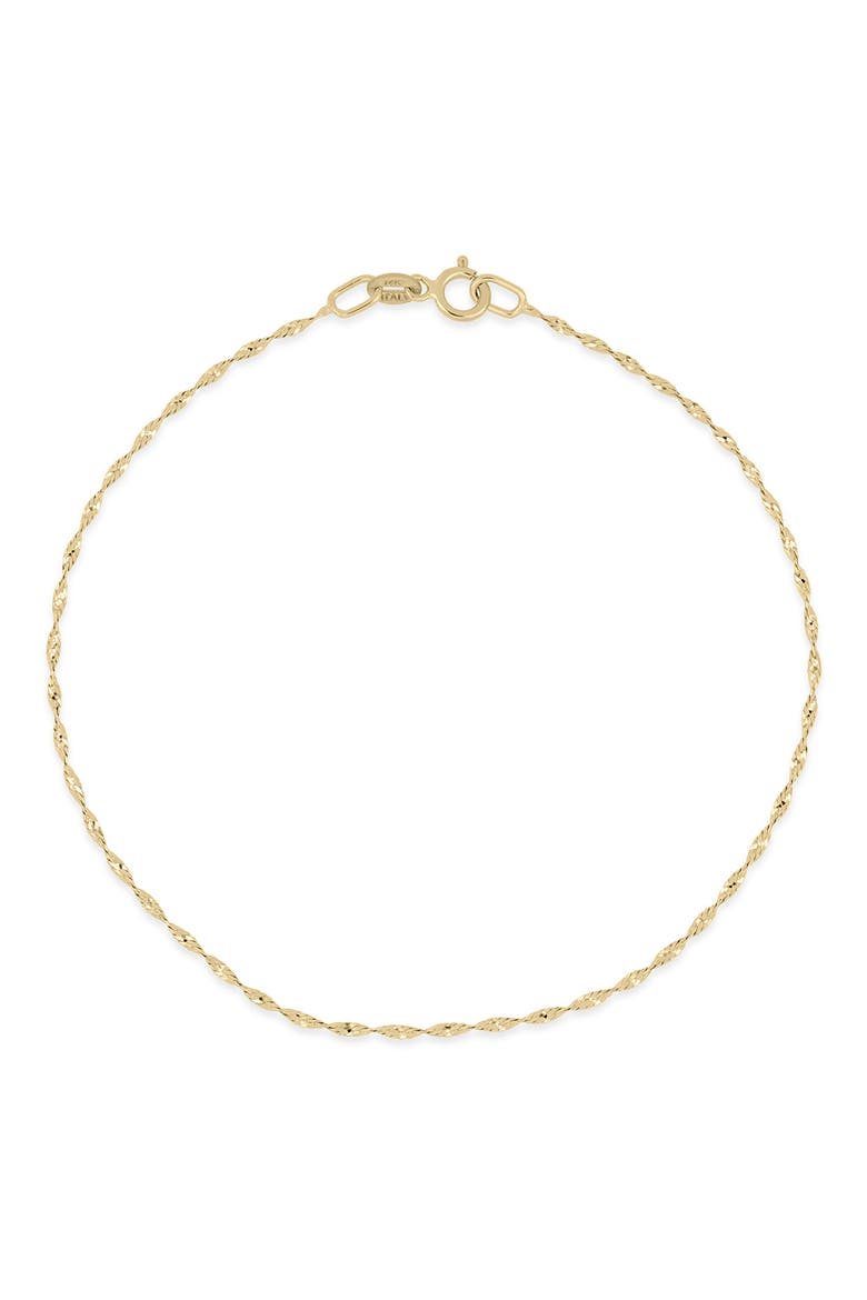 14k Gold Chain Bracelet, Main, color, 14KY