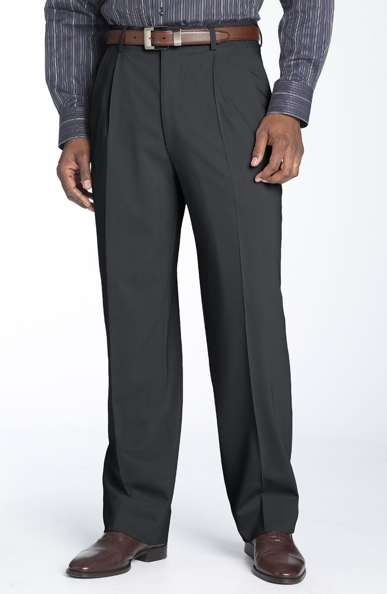 Linea Naturale Double Pleated Gabardine Trousers, Main, color, 