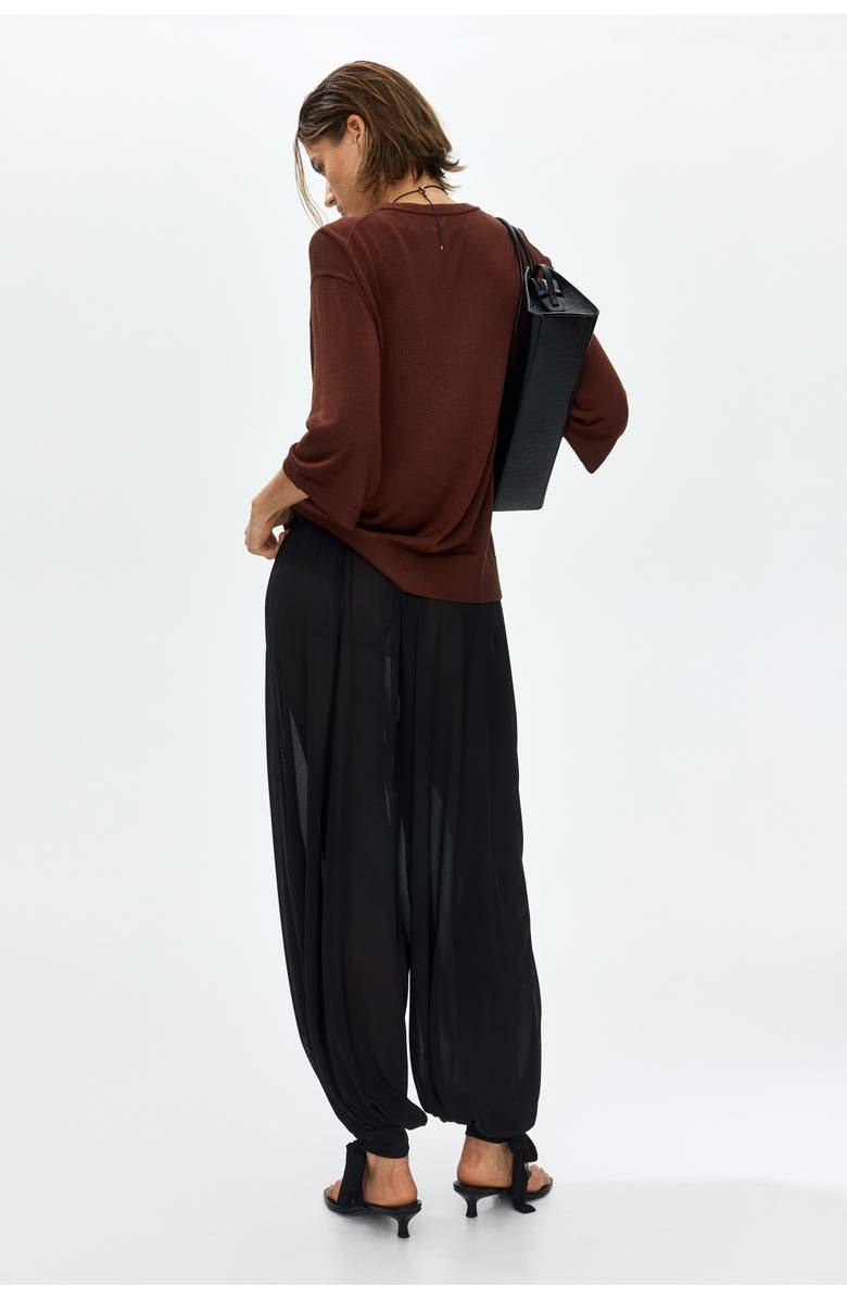 H&M Fine-knit Top, Alternate, color, Dark Brown