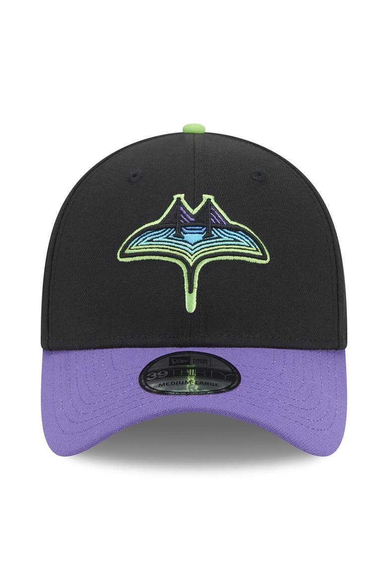 Men's New Era Black Tampa Bay Rays 2024 City Connect 39THIRTY Flex Fit Hat, Alternate, color, Black