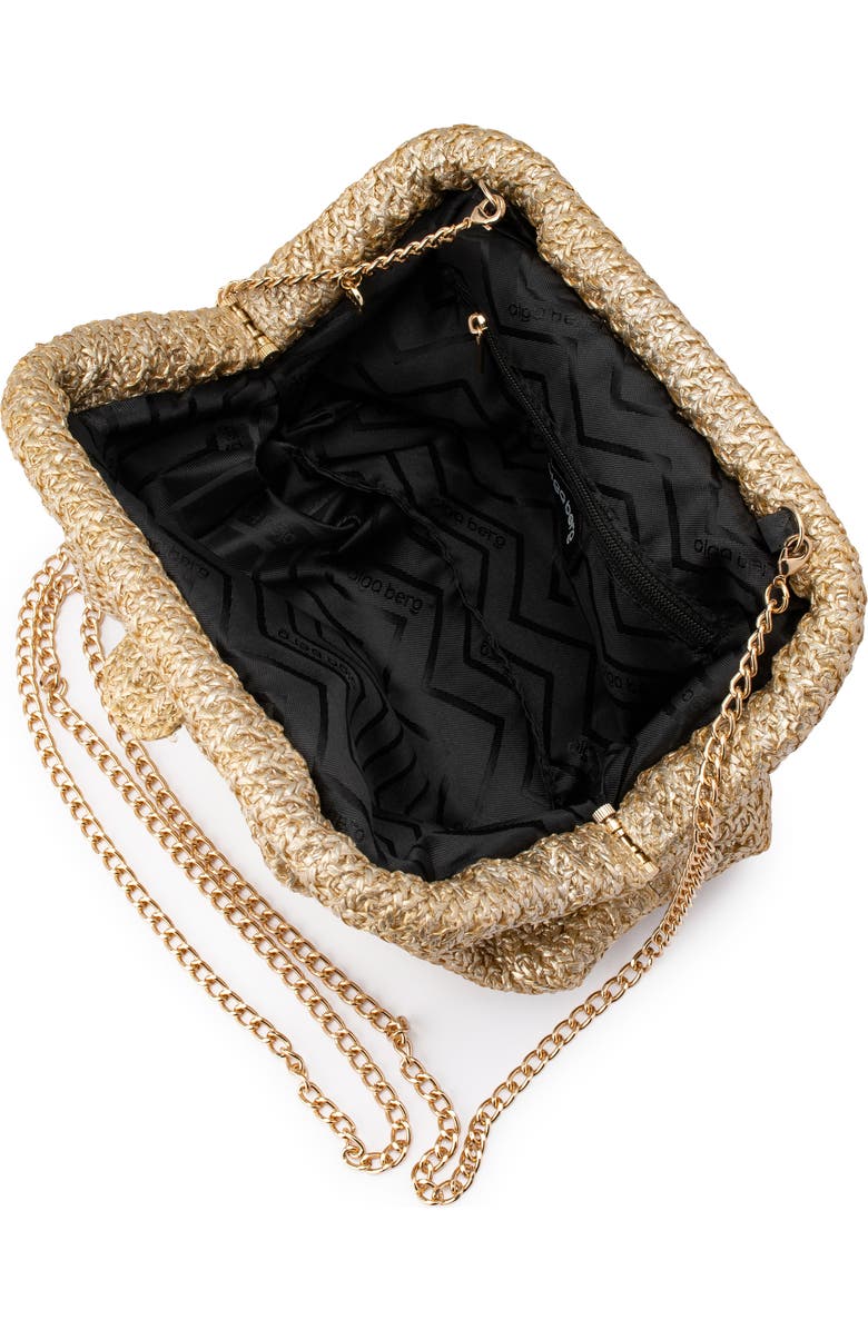 Olga Berg Stevie Pleated Woven Clutch, Alternate, color,